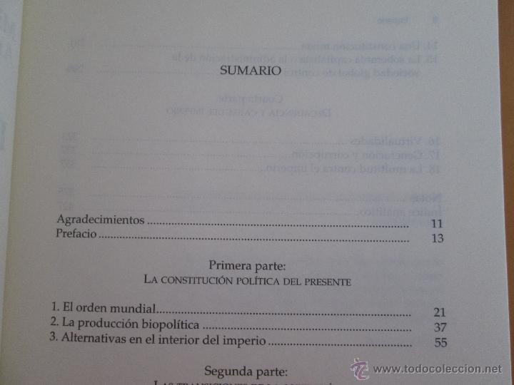 Libros de segunda mano: IMPERIO. MICHAEL HARDT Y ANTONIO NEGRI. E.D. PAIDOS. ESTADO Y SOCIEDAD. - Foto 4