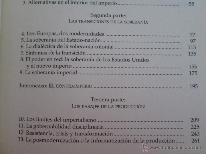 Libros de segunda mano: IMPERIO. MICHAEL HARDT Y ANTONIO NEGRI. E.D. PAIDOS. ESTADO Y SOCIEDAD. - Foto 5