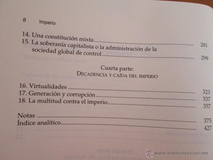 Libros de segunda mano: IMPERIO. MICHAEL HARDT Y ANTONIO NEGRI. E.D. PAIDOS. ESTADO Y SOCIEDAD. - Foto 6