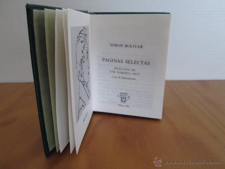 Libros de segunda mano: CRISOLIN. SIMON BOLIVAR.PAGINAS SELECTAS. E.D. AGUILAR. NUM 038. - Foto 4