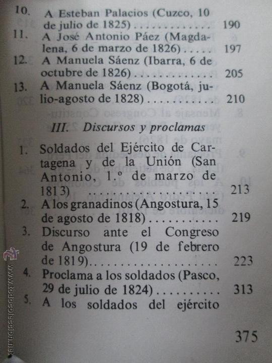Libros de segunda mano: CRISOLIN. SIMON BOLIVAR.PAGINAS SELECTAS. E.D. AGUILAR. NUM 038. - Foto 8