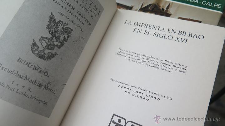 Libros de segunda mano: LA IMPRENTA EN BILBADO EN EL SIGLO XVI - Foto 2
