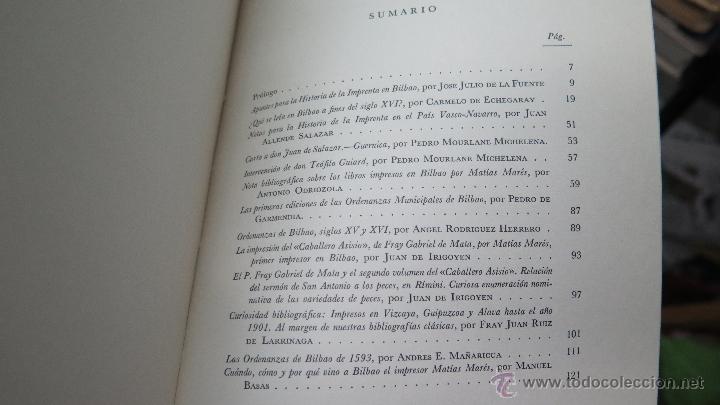 Libros de segunda mano: LA IMPRENTA EN BILBADO EN EL SIGLO XVI - Foto 3