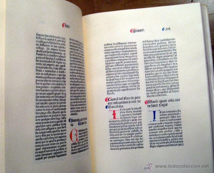 Libros de segunda mano: Constitucions de Catalunya. Incunable de 1495. Facs&iacute;mil 1988 - Foto 3