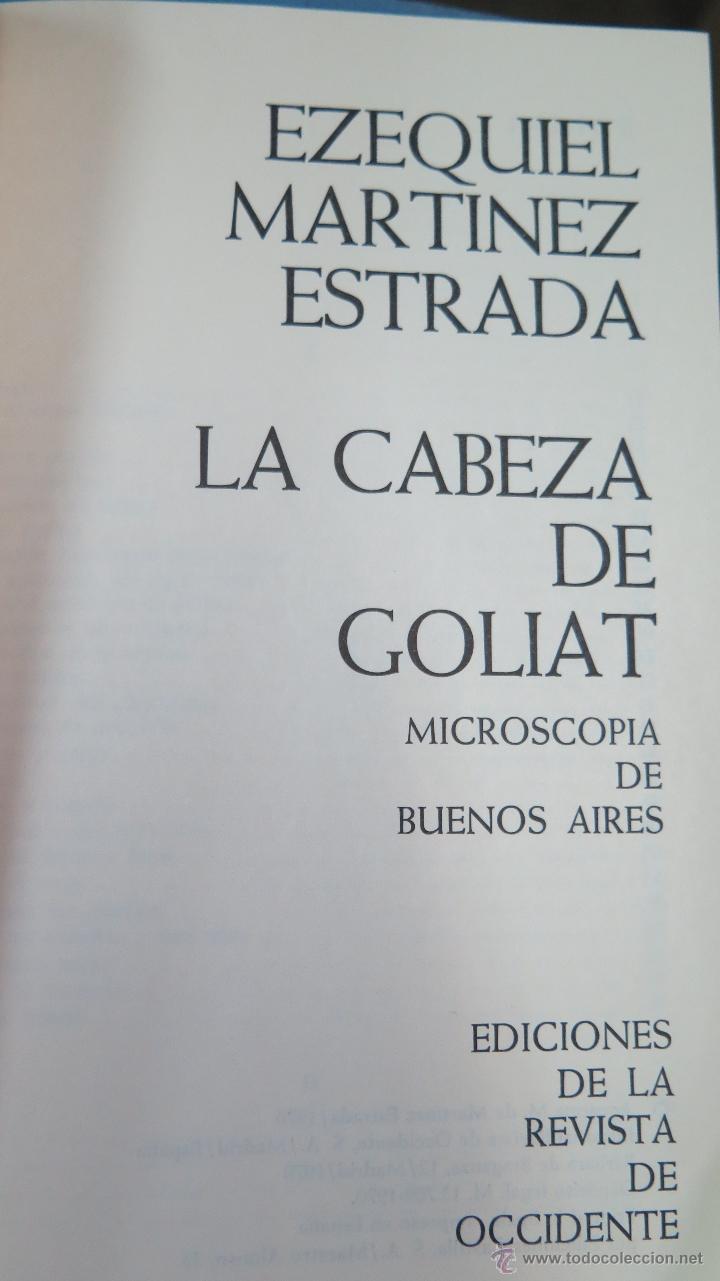 Libros de segunda mano: LA CABEZA DE GOLIAT. MICROSCOPIA DE BUENOS AIRES. MARTINEZ ESTRADA - Foto 2