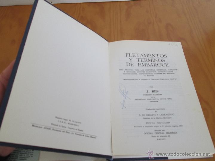 Libros de segunda mano: FLETAMENTOS Y TERMINOS DE EMBARQUE. J. BES. E.D. OFICEMA. - Foto 4