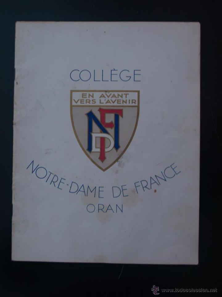 Libros de segunda mano: ALBUN COLLEGE NOTRE-DAME DE FRANCE ORAN