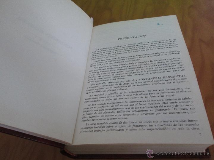 Libros de segunda mano: FONTANERIA ELEMENTAL. TOMOS I - II. - Foto 5