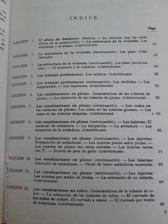 Libros de segunda mano: FONTANERIA ELEMENTAL. TOMOS I - II. - Foto 6