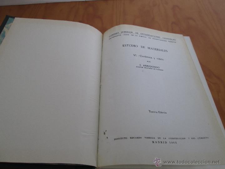 Libros de segunda mano: MATERIALES DE CONSTRUCCION 2. F.ARREDONDO. LIBRO CON 4 TOMOS. - Foto 4