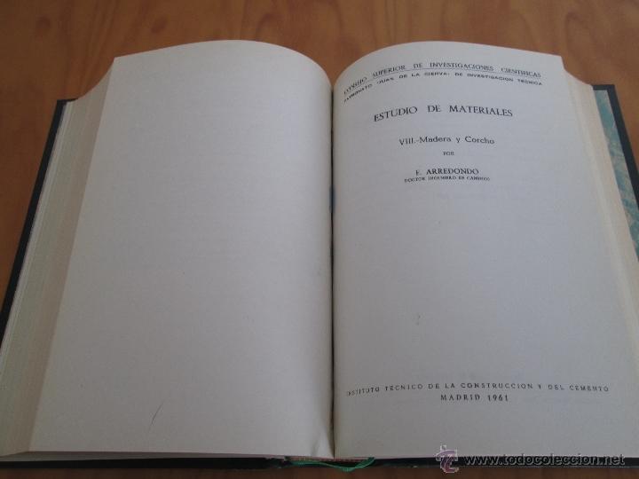 Libros de segunda mano: MATERIALES DE CONSTRUCCION 2. F.ARREDONDO. LIBRO CON 4 TOMOS. - Foto 22