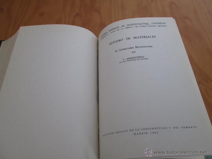 Libros de segunda mano: MATERIALES DE CONSTRUCCION 2. F.ARREDONDO. LIBRO CON 4 TOMOS. - Foto 29