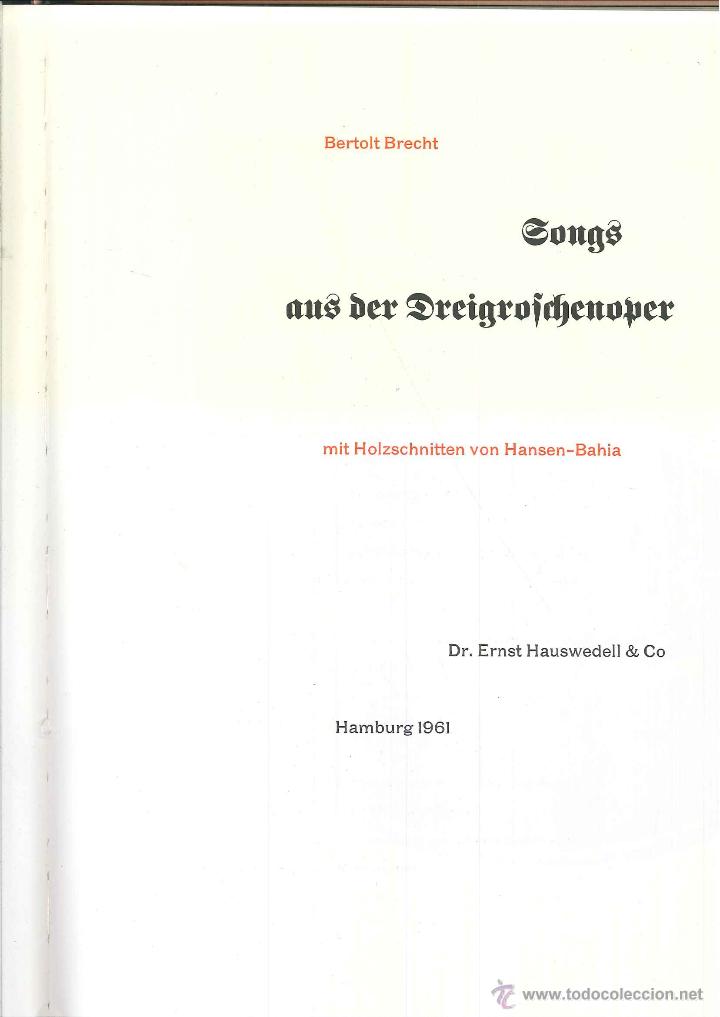 Libros de segunda mano: SONGS AUS DER DREIGROSCHENOPER. Bertolt Brecht - Foto 2