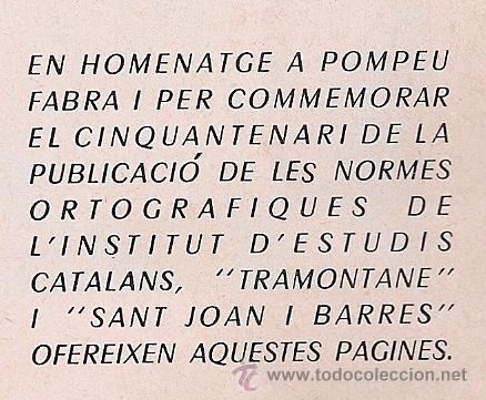 Libros de segunda mano: Record de Pompeu Fabra. Perpinya, 1963. 25x16cm. 64 p. - Foto 2