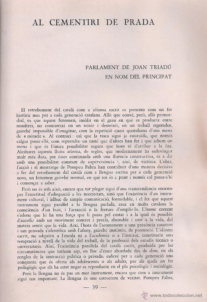 Libros de segunda mano: Record de Pompeu Fabra. Perpinya, 1963. 25x16cm. 64 p. - Foto 3