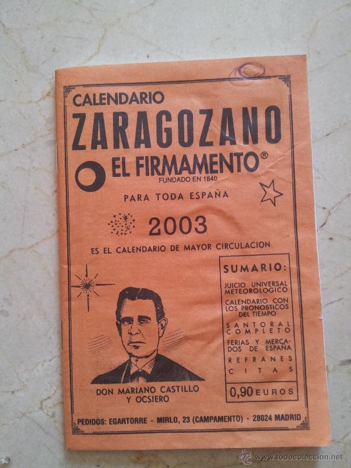 Libros de segunda mano: CALENDARIO ZARAGOZANO 2003 - Foto 1