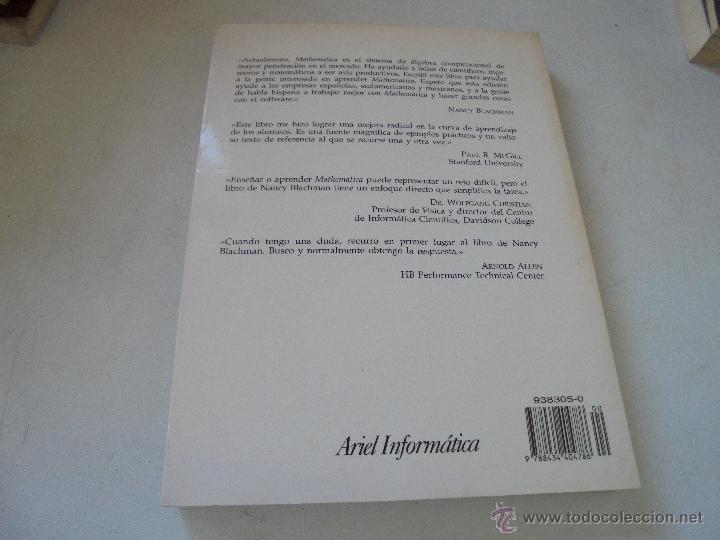 Libros de segunda mano: MATHEMATICA UN ENFOQUE PR&Aacute;CTICO-NANCY BLACHMAN-ARIEL INFORM&Aacute;TICA-1993- - Foto 4