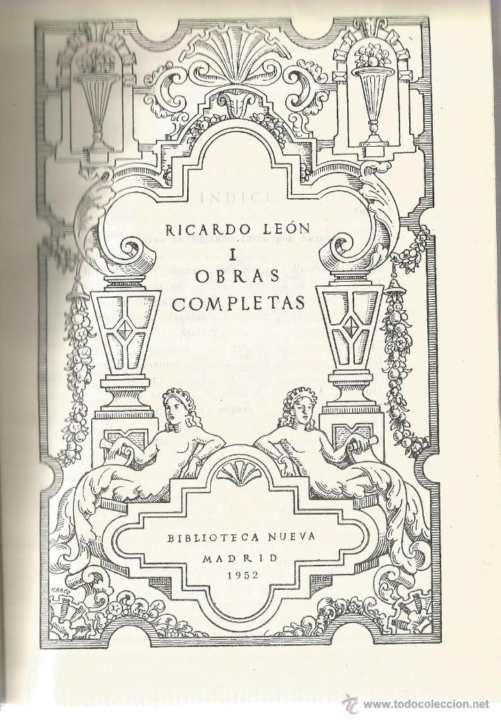 Libros de segunda mano: Obras completas 2 tomos - LEON, RICARDO - Foto 2