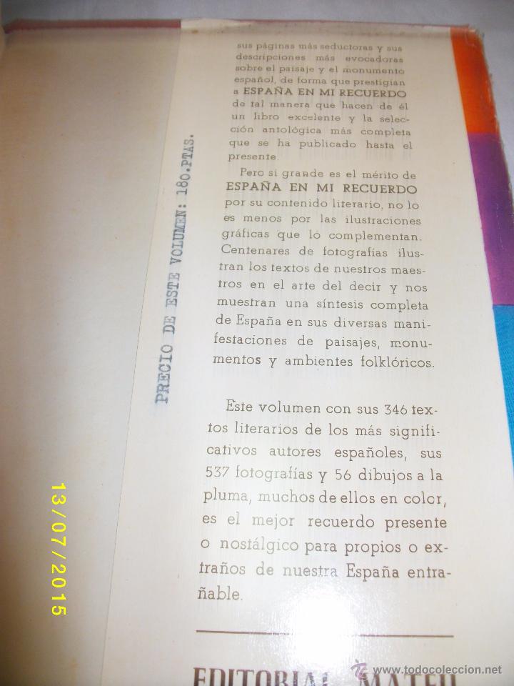 Libros de segunda mano: ESPA&Ntilde;A EN MIS RECUERDOS EDITORIAL MATEU - Foto 7