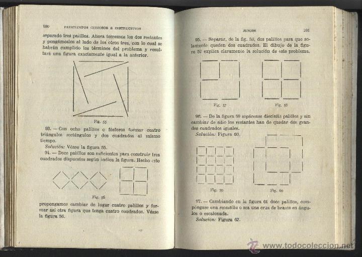 Libros de segunda mano: VALLV&Eacute;. M, PASATIEMPOS CURIOSOS E INSTRUCTIVOS. - Foto 3