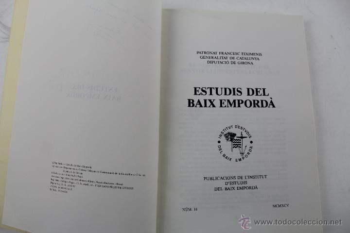Libros de segunda mano: L- 2276. ESTUDIS DEL BAIX EMPORDA. 1995. - Foto 2