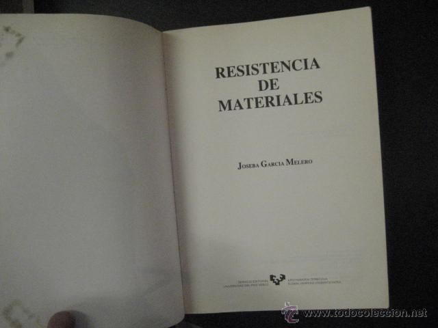 Libros de segunda mano: RESISTENCIA DE MATERIALES, GARCIA MELERO, JOSEBA, - Foto 4