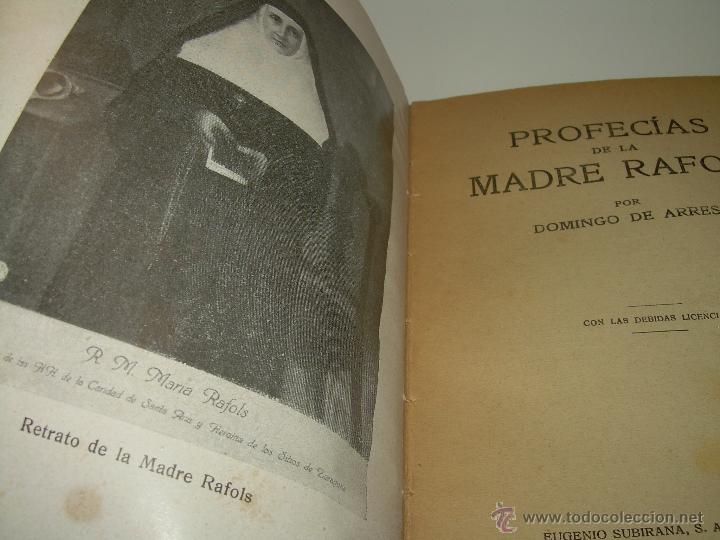 Libros de segunda mano: LIBRO DE LAS PROFECIAS DE LA MADRE RAFOLS......A&Ntilde;O 1.939 - Foto 4