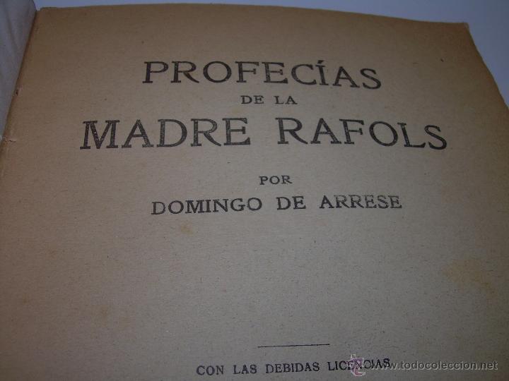 Libros de segunda mano: LIBRO DE LAS PROFECIAS DE LA MADRE RAFOLS......A&Ntilde;O 1.939 - Foto 5