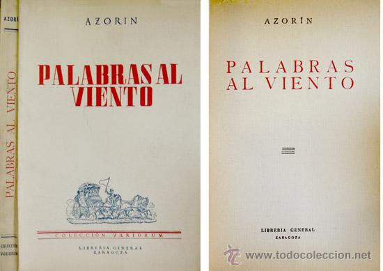 Libros de segunda mano: AZOR&Iacute;N. Palabras al viento. 1944. - Foto 1