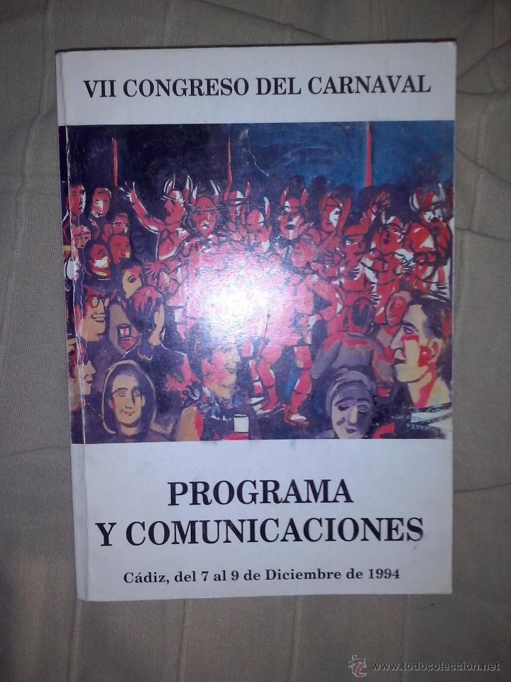 Libros de segunda mano: Portada de costus.VII congreso del carnaval de cadiz 1994.Todas las ponencias de aquel a&ntilde;o