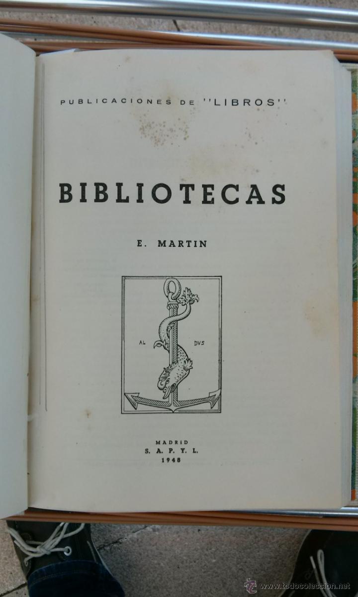 Libros de segunda mano: Bibliotecas - Mart&iacute;n, E. - Foto 1