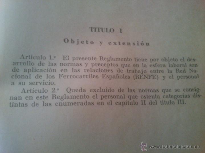 Libros de segunda mano: Reglamento de Regimen Interior RENFE , 1962 - Foto 2