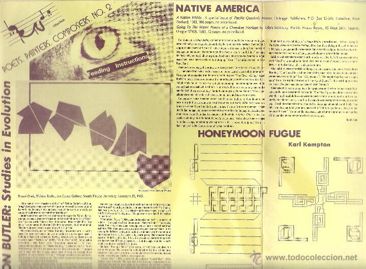 Libros de segunda mano: POETS, PAINTERS, COMPOSERS N&ordm; 2. Extended sheet to 46 x 73 cm. Seattle, USA, 1985