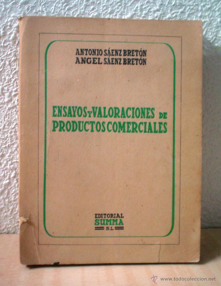 Libros de segunda mano: ENSAYOS Y VALORACIONES DE PRODUCTOS COMERCIALES. - Foto 1