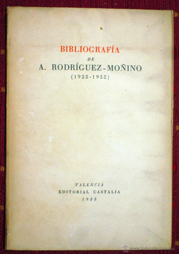 Libros de segunda mano: Bibliografia de A. Rodriguez Mo&ntilde;ino. 1953 - Foto 1
