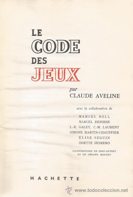 Libros de segunda mano: CLAUDE AVELINE. Le code des jeux. RM72153. - Foto 1