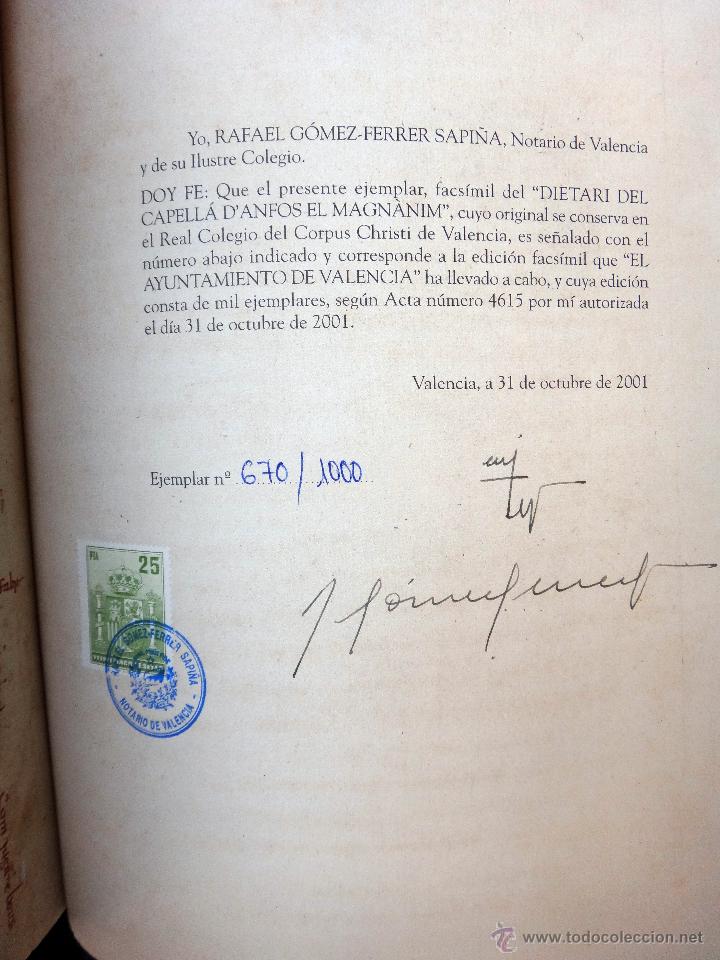 Libros de segunda mano: LIBRO DIETARI DEL CAPELLA , DANFOS EL MAGNANIM, FACSIMIL, Y LIBRO DE ESTUDIOS , 2001. - Foto 4