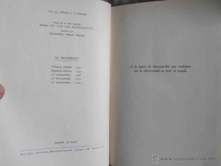 Libros de segunda mano: Tu y la electricidad, E. Rhein 1954 2&ordm; Edici&oacute;n - Foto 7