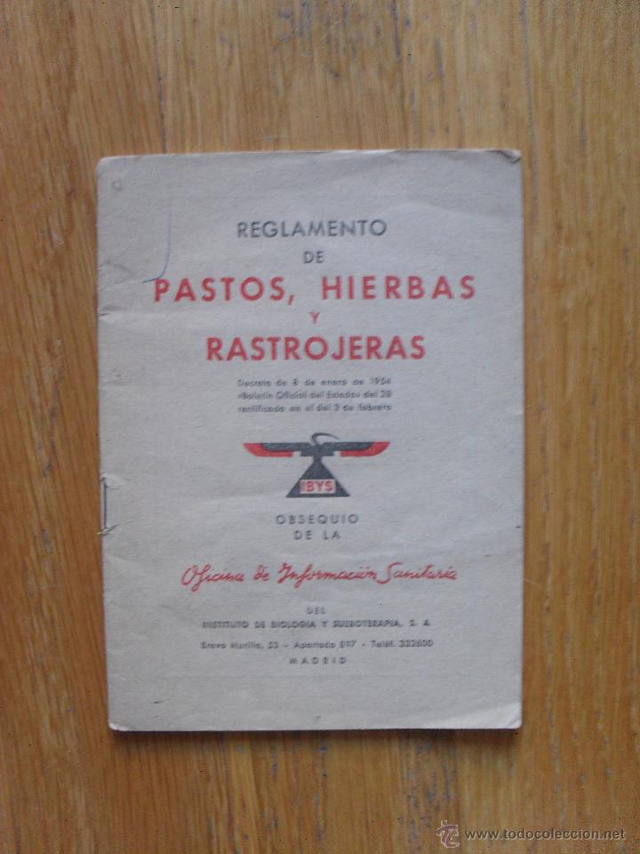 Libros de segunda mano: REGLAMENTO DE PASTOS HIERBAS Y RASTROJERAS, iBYS - Foto 1