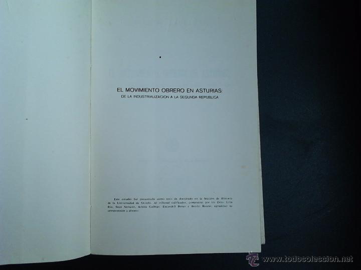 Libros de segunda mano: EL MOVIMIENTO OBRERO EN ASTURIAS DAVID RUIZ - Foto 3