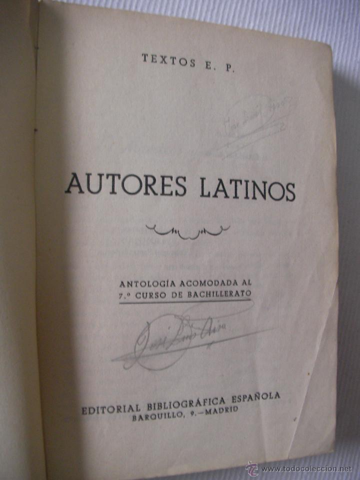 Libros de segunda mano: ANTIGUO LIBRO DE TEXTO - AUTORES LATINOS - Foto 2