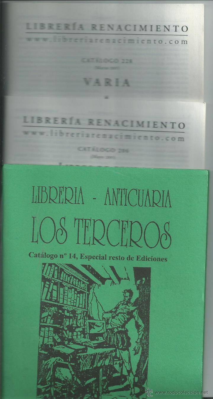 Libros de segunda mano: LOTE 3 CATALOGO LIBRERIA LIBROS DE SEVILLA . RENACIMIENTO Y LOS TERCEROS