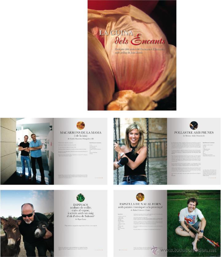 Libros de segunda mano: Cada ereceta se representa con una fotografia del autor de la receta: el ejemplo muestra Carlos Francino (padre e hijo, la periodista Montse Adan, Bigas Luna, Fal&iacute;n C&aacute;ceres el bajista de Els Pets) - Foto 2