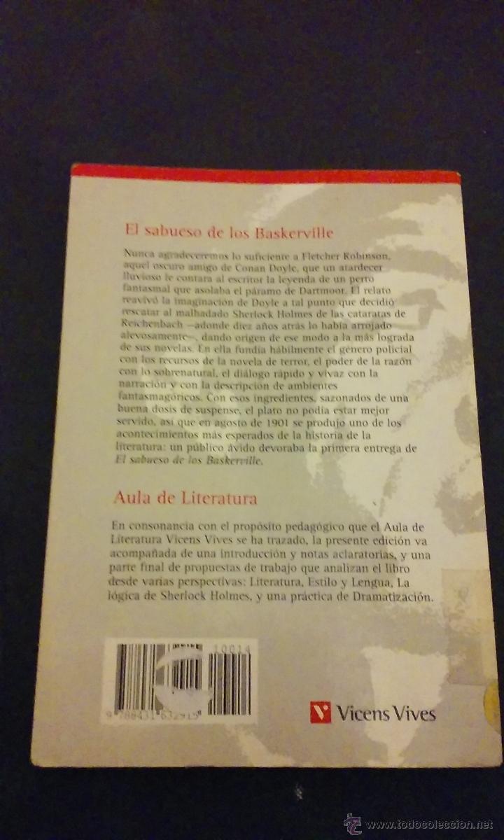 Libros de segunda mano: EL SABUESO DE LOS BASKERVILLE - ARTHUR CONAN DOYLE - 4&ordf; REIMPRESI&Oacute;N 1998 - Foto 2