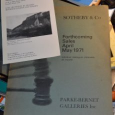 Libros de segunda mano: CATALOGO SOTHEBY S FORTHCOMING SALES APRIL-MAY 1971. LONDON LONDRES. PICASSO VAN GOGH. Lote 54139345