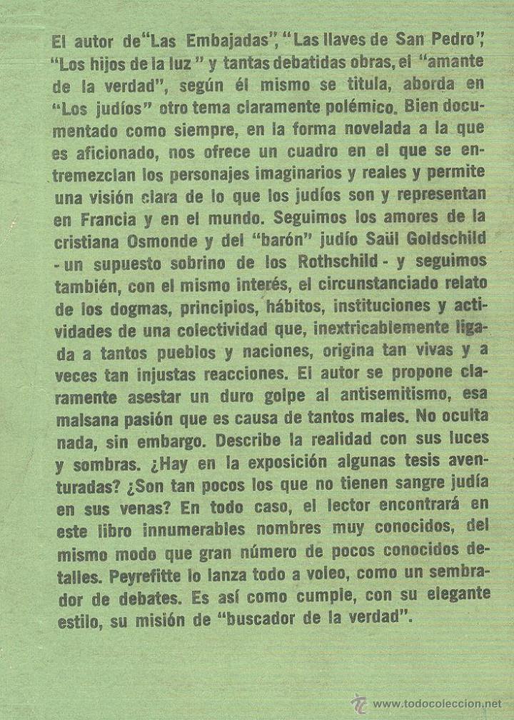 Libros de segunda mano: LOS JUD&Iacute;OS - ROGER PEYREFITTE. EDITORIAL SUDAMERICANA, 1966 - Foto 2