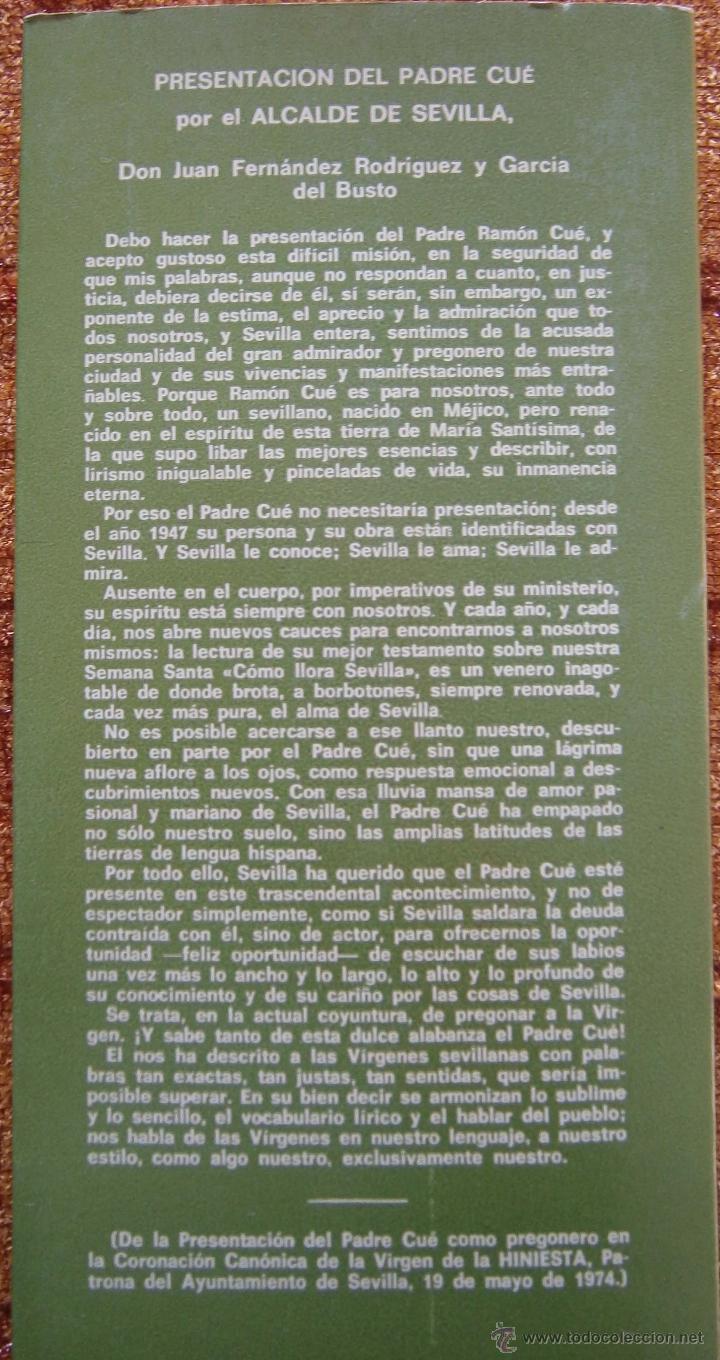 Libros de segunda mano: COMO LLORA SEVILLA DE RAM&Oacute;N CU&Eacute; S J - Foto 3