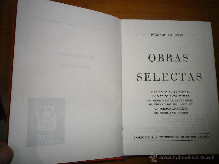 Libros de segunda mano: LIBRO OBRAS SELECTAS  RICHARD GORDON EDITORIAL CAAOGGIO - Foto 2