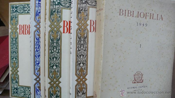 Libros de segunda mano: REVISTA BIBLIOFILIA. COMPLETA. 1949-1957.