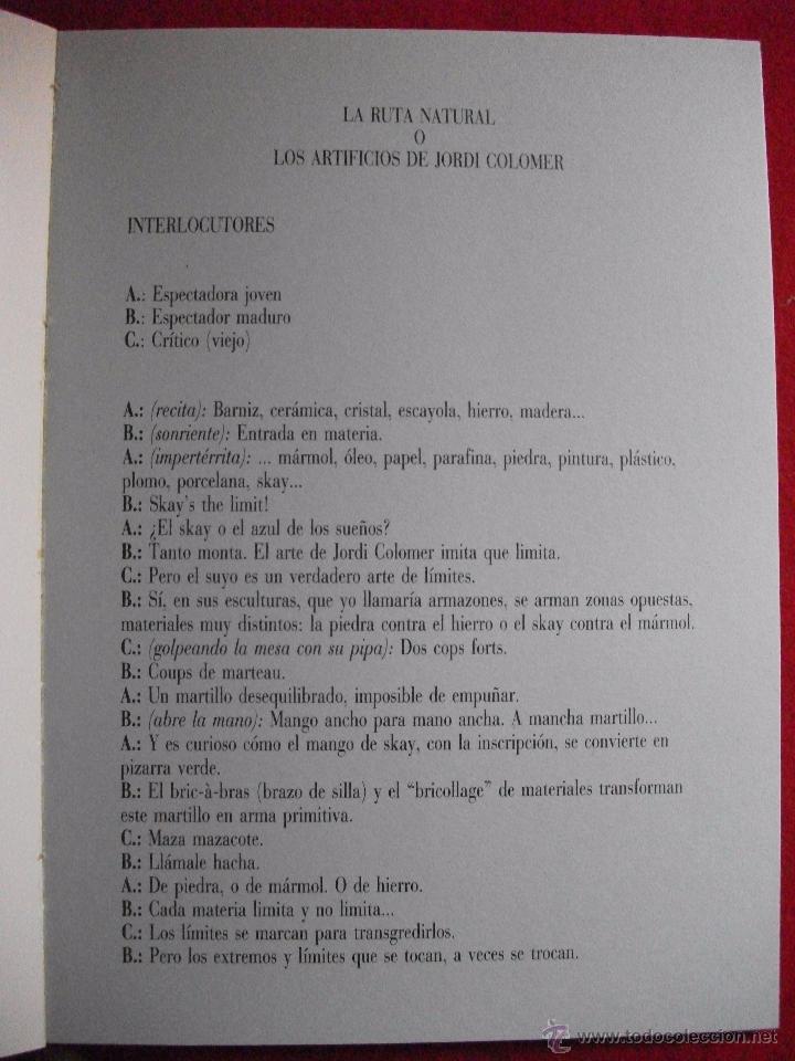 Libros de segunda mano: CATALOGO JORDI COLOMER 1988 - Foto 2